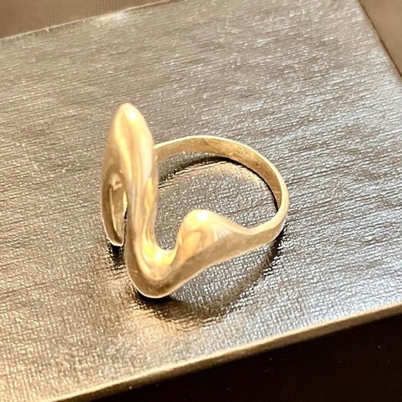 Silver Flow or Melting or Wave Ring Size 8 Vintage Jewelry Metal Unique Earthy - Picture 10 of 11